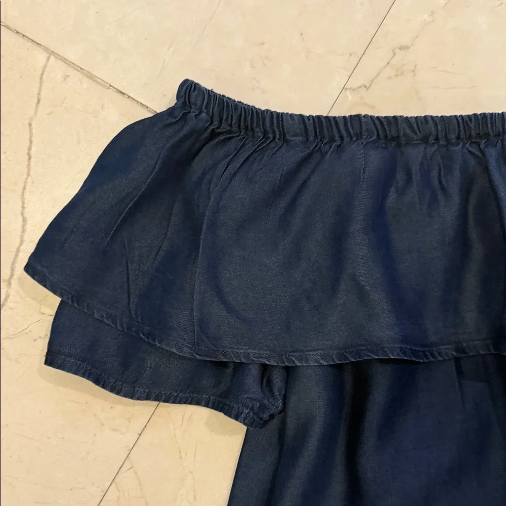 Halston Heritage Navy Ruffle Tube Top - Picture 7 of 11